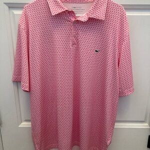 Vineyard Vines Pink Patterned Polo Shirt